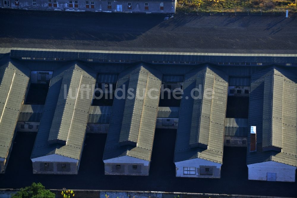 Luftaufnahme Fürstenberg/Havel - Gelände der Mahn- u. Gedenkstätte des ehemaligen KZ Konzentrationslager Ravensbrück in Fürstenberg/Havel im Bundesland Brandenburg