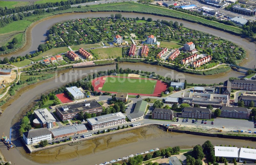 Luftaufnahme Bremerhaven - Gelände der Marineoperationsschule in Bremerhaven im Bundesland Bremen