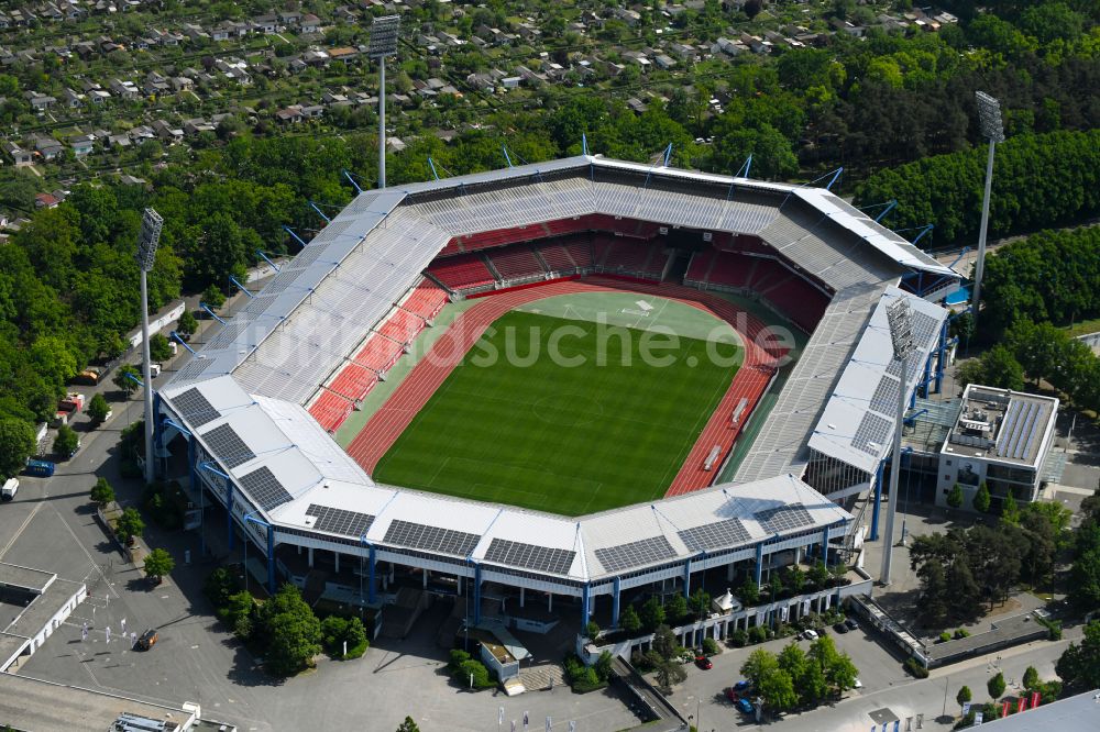 Nürnberg aus der Vogelperspektive: Gelände am Max- Morlock- Stadion in Nürnberg im Bundesland Bayern