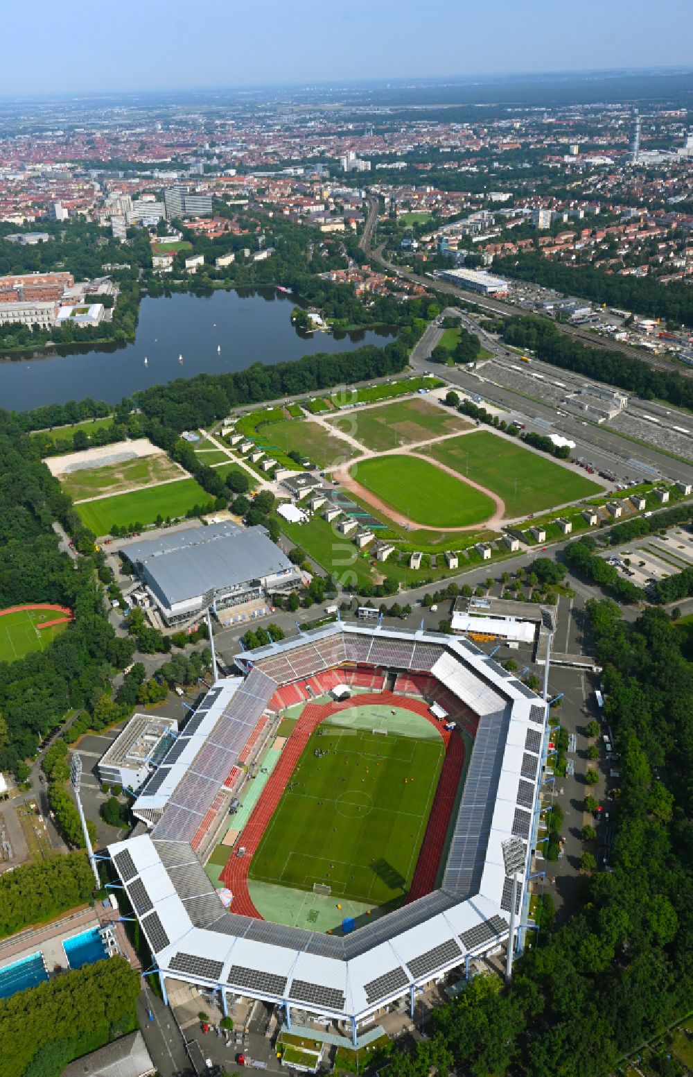 Luftaufnahme Nürnberg - Gelände am Max- Morlock- Stadion in Nürnberg im Bundesland Bayern