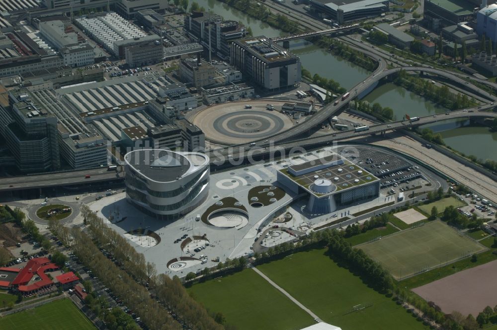 Luftbild Stuttgart - Gelände am Mercedes-Benz Museum in Stuttgart im Bundesland Baden-Württemberg