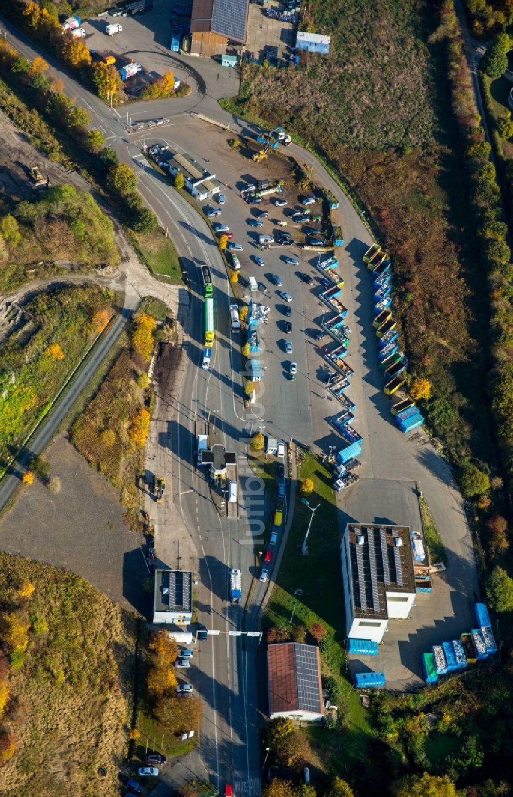 Hamm von oben - Gelände Müll- und Recycling- Sortieranlage am Lausbach des Abfallwirtschafts- und Stadtreinigungsbetrieb Hamm im Bundesland Nordrhein-Westfalen