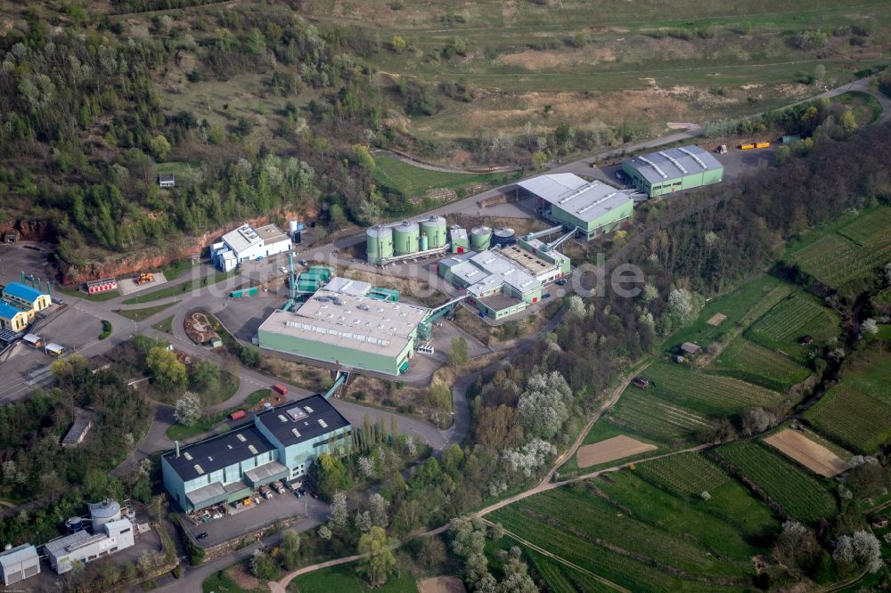 Ringsheim von oben - Gelände Müll- und Recycling- Sortieranlage ZAK Zweckverband Abfallbehandlung Kahlenberg an der Bergwerkstraße in Ringsheim im Bundesland Baden-Württemberg