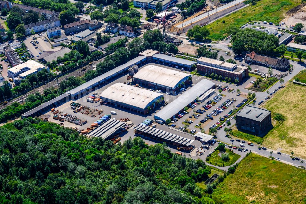 Luftaufnahme Recklinghausen - Gelände Müll- und Recycling- Sortieranlage zur Abfallbehandlung in Recklinghausen im Bundesland Nordrhein-Westfalen, Deutschland