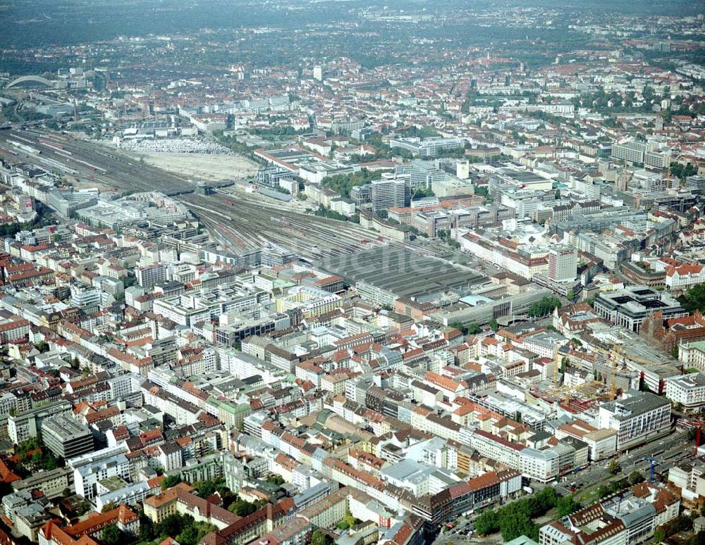 München aus der Vogelperspektive: Gelände am Münchener Hauptbahnhof