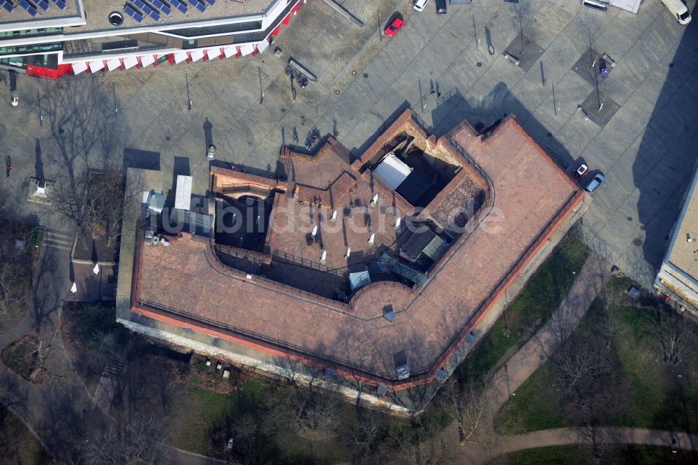 Luftaufnahme Leipzig - Gelände der Moritzbastei an der Universitätsstraße in Leipzig im Bundesland Sachsen