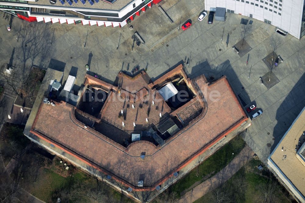 Leipzig von oben - Gelände der Moritzbastei an der Universitätsstraße in Leipzig im Bundesland Sachsen