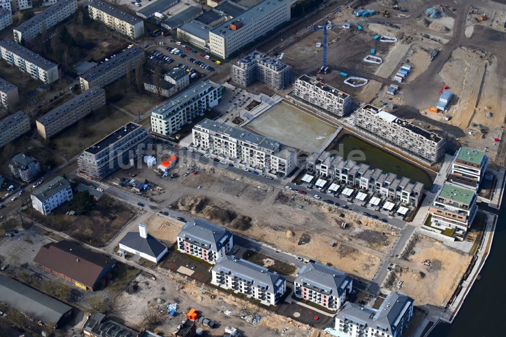 Berlin von oben - Gelände des Neubauprojektes NeueWasserliebe - 52 Grad Nord Wohnen am Wasser in Berlin-Grünau im Ortsteil Grünau in Berlin