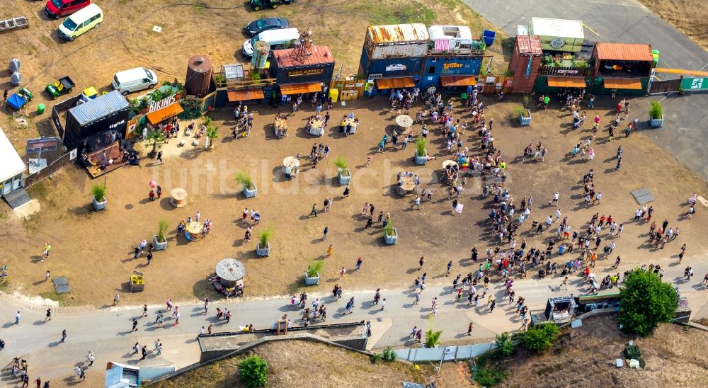 Weeze von oben - Gelände des PAROOKAVILLE - Electronic Music Festival in Weeze im Bundesland Nordrhein-Westfalen, Deutschland