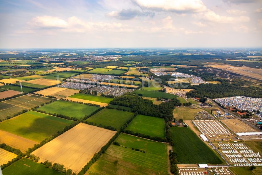 Luftaufnahme Weeze - Gelände des PAROOKAVILLE - Electronic Music Festival in Weeze im Bundesland Nordrhein-Westfalen, Deutschland