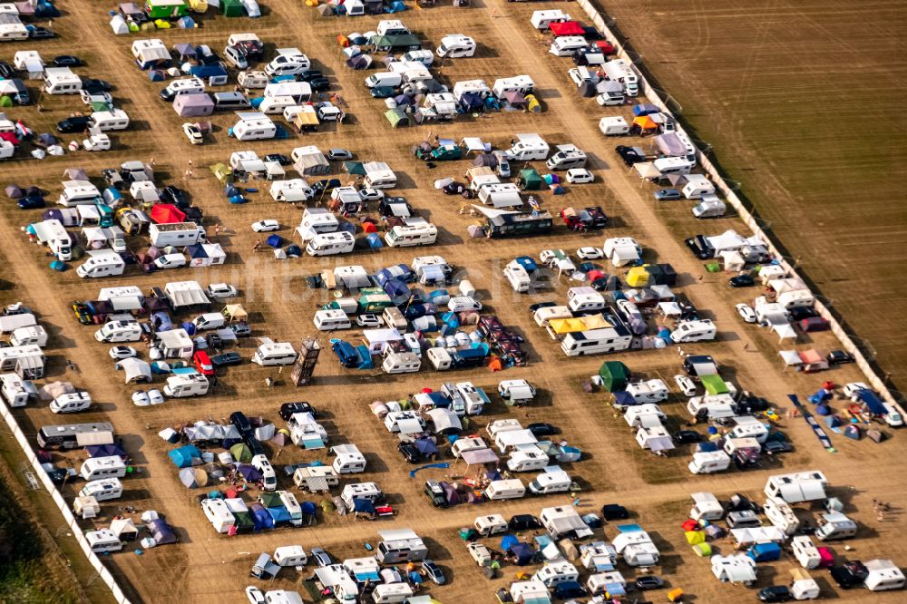 Luftbild Weeze - Gelände des PAROOKAVILLE - Electronic Music Festival in Weeze im Bundesland Nordrhein-Westfalen, Deutschland