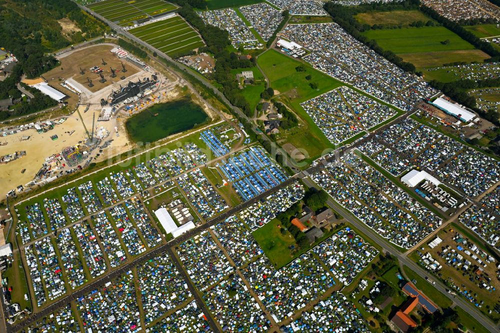 Luftbild Weeze - Gelände des PAROOKAVILLE - Electronic Music Festival in Weeze im Bundesland Nordrhein-Westfalen, Deutschland