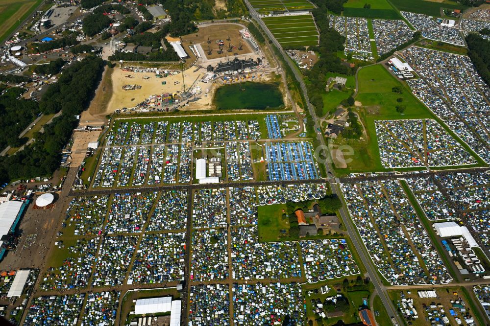 Luftaufnahme Weeze - Gelände des PAROOKAVILLE - Electronic Music Festival in Weeze im Bundesland Nordrhein-Westfalen, Deutschland