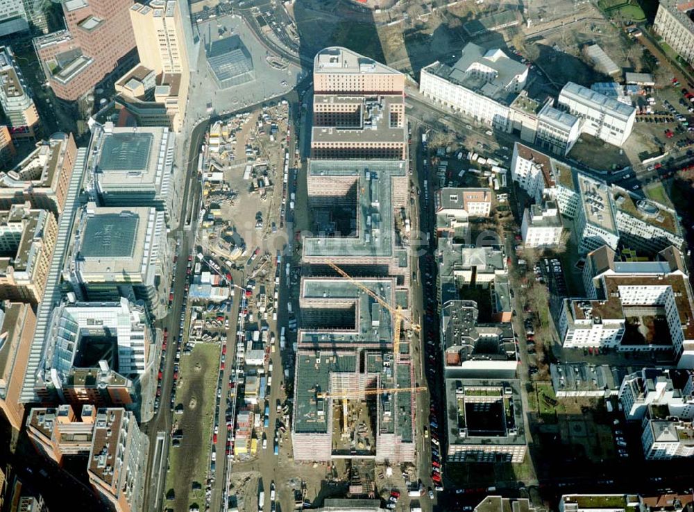 Berlin - Tiergarten von oben - Gelände des Potsdamer Platzes in Berlin-Tiergarten - ein Objekt der HVB - Projekt GmbH.