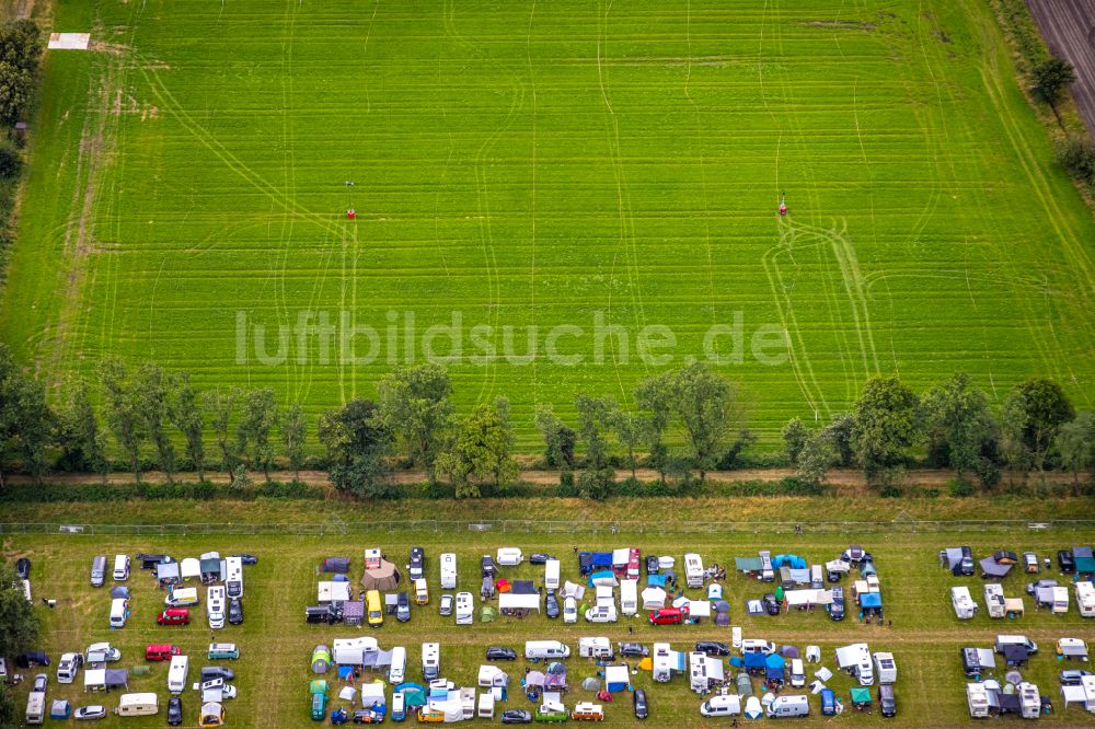 Luftbild Hünxe - Gelände des Ruhrpott Rodeo Festival Musik- Festival in Hünxe im Bundesland Nordrhein-Westfalen, Deutschland