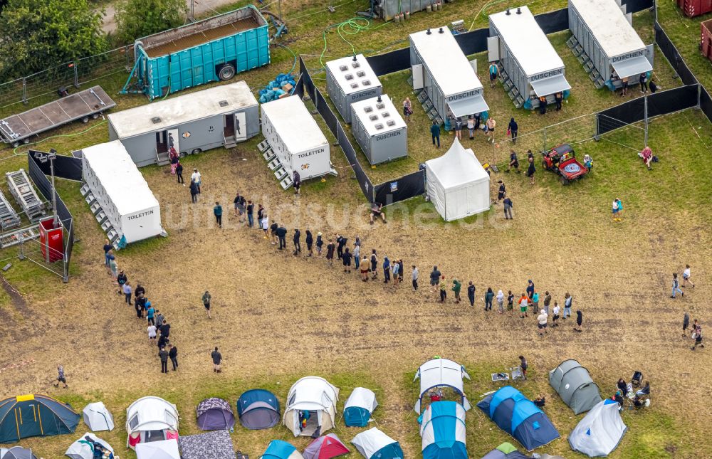 Luftbild Hünxe - Gelände des Ruhrpott Rodeo Festival Musik- Festival in Hünxe im Bundesland Nordrhein-Westfalen, Deutschland