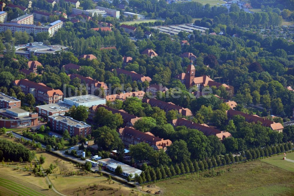 Neuruppin von oben - Gelände der Ruppiner Kliniken in Neuruppin im Bundesland Brandenburg