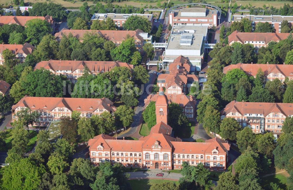 Luftaufnahme Neuruppin - Gelände der Ruppiner Kliniken in Neuruppin im Bundesland Brandenburg