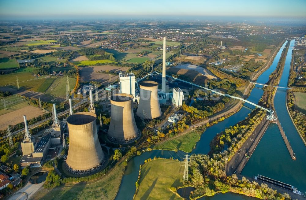 Luftaufnahme Werne - Gelände des RWE Gas- und Dampfturbinen-Kraftwerk in Werne im Bundesland Nordrhein-Westfalen