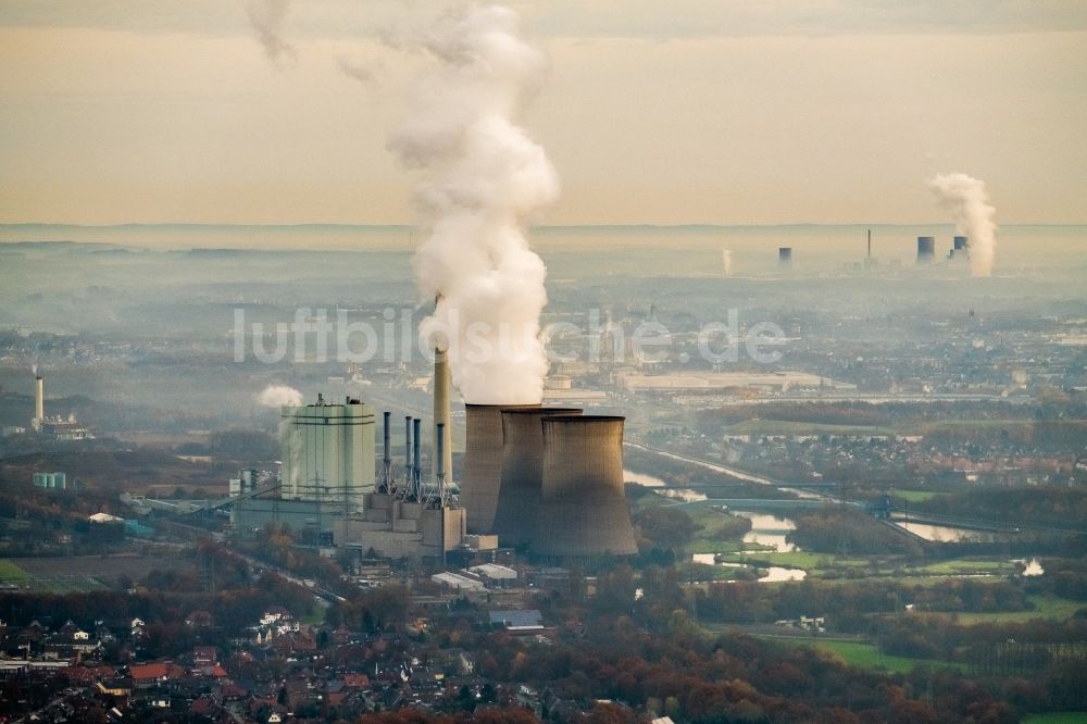 Luftbild Werne - Gelände des RWE Gas- und Dampfturbinen-Kraftwerk in Werne im Bundesland Nordrhein-Westfalen