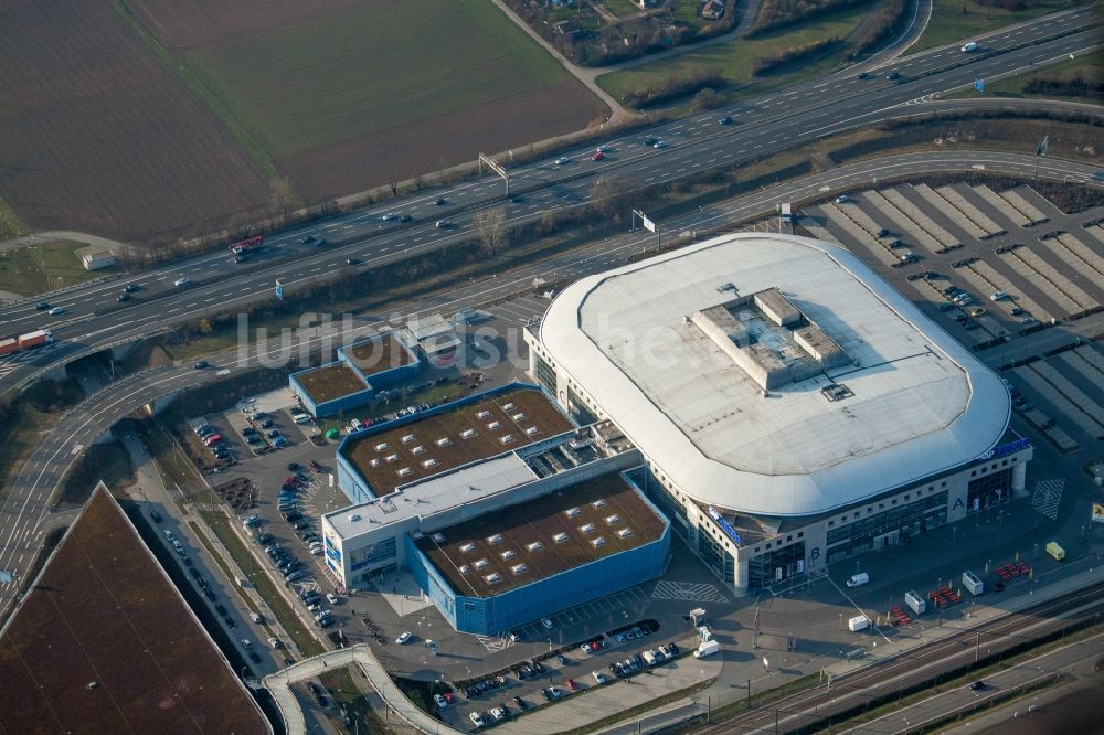 Luftbild Mannheim - Gelände der SAP Arena in Mannheim im Bundesland Baden-Württemberg, Deutschland