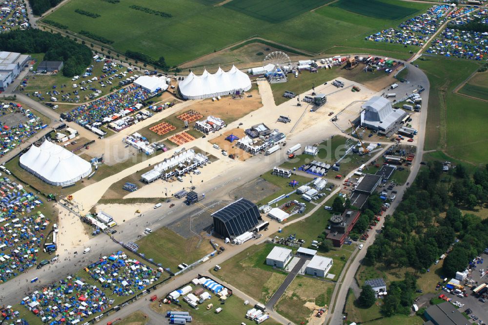 Neuhausen ob Eck von oben - Gelände des Southside Musik- Festival in Neuhausen ob Eck im Bundesland Baden-Württemberg, Deutschland