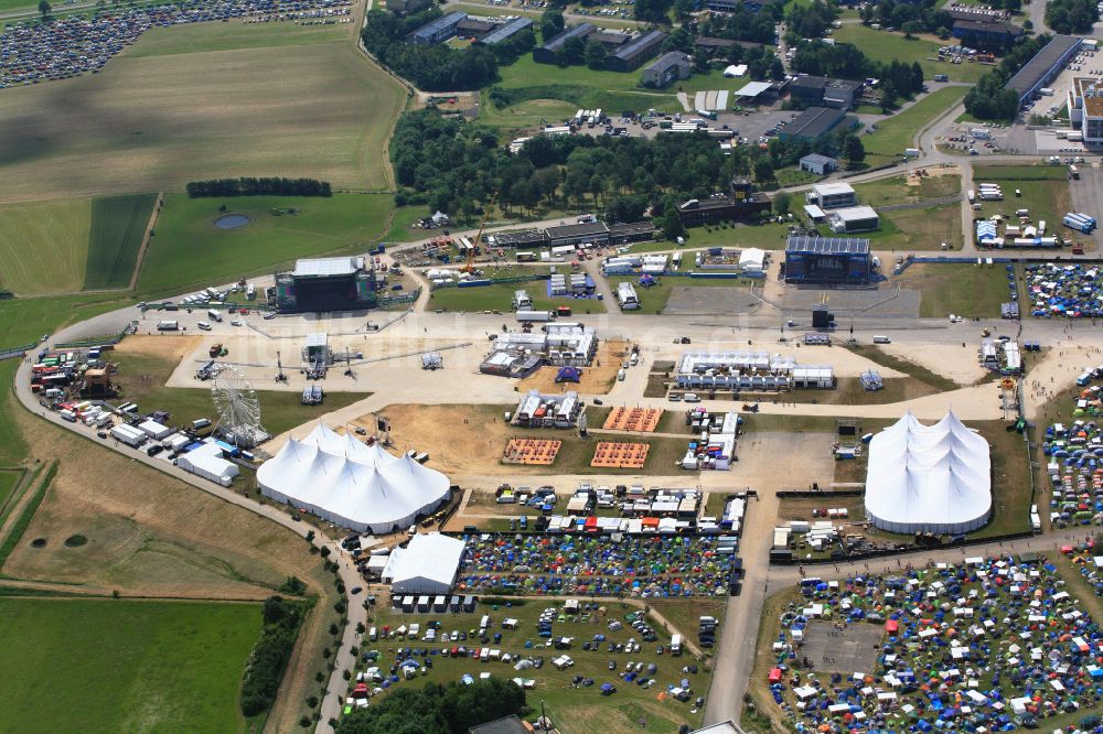 Neuhausen ob Eck aus der Vogelperspektive: Gelände des Southside Musik- Festival in Neuhausen ob Eck im Bundesland Baden-Württemberg, Deutschland