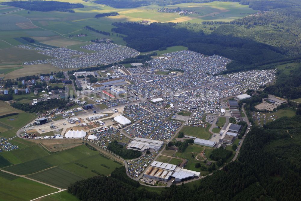 Luftbild Neuhausen ob Eck - Gelände des Southside Musik- Festival in Neuhausen ob Eck im Bundesland Baden-Württemberg, Deutschland