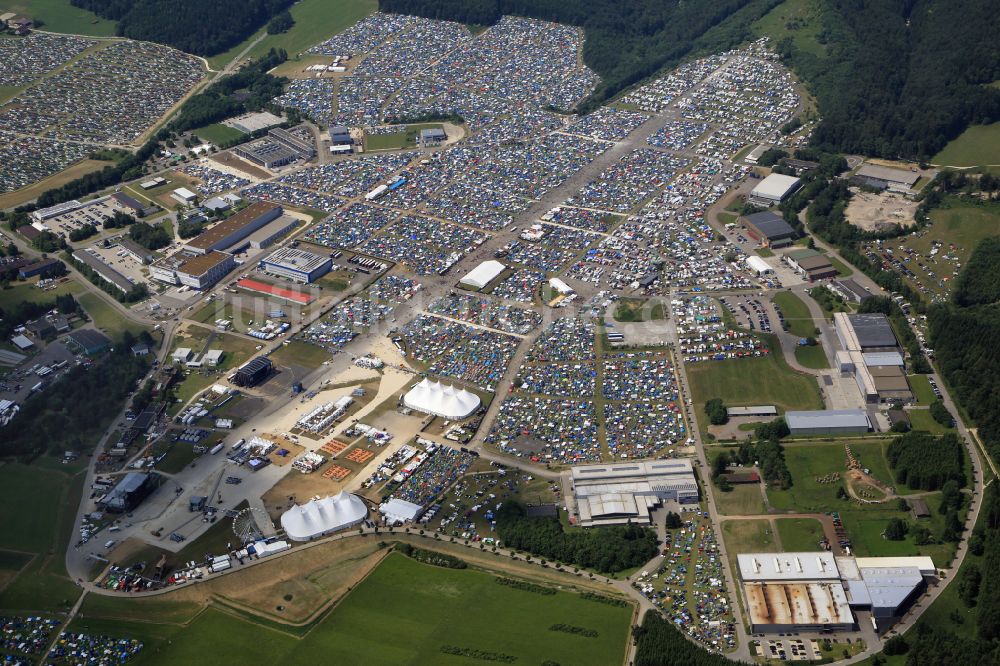 Neuhausen ob Eck von oben - Gelände des Southside Musik- Festival in Neuhausen ob Eck im Bundesland Baden-Württemberg, Deutschland