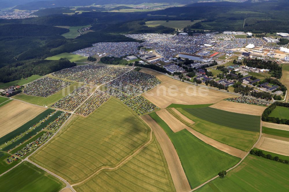 Luftbild Neuhausen ob Eck - Gelände des Southside Musik- Festival in Neuhausen ob Eck im Bundesland Baden-Württemberg, Deutschland