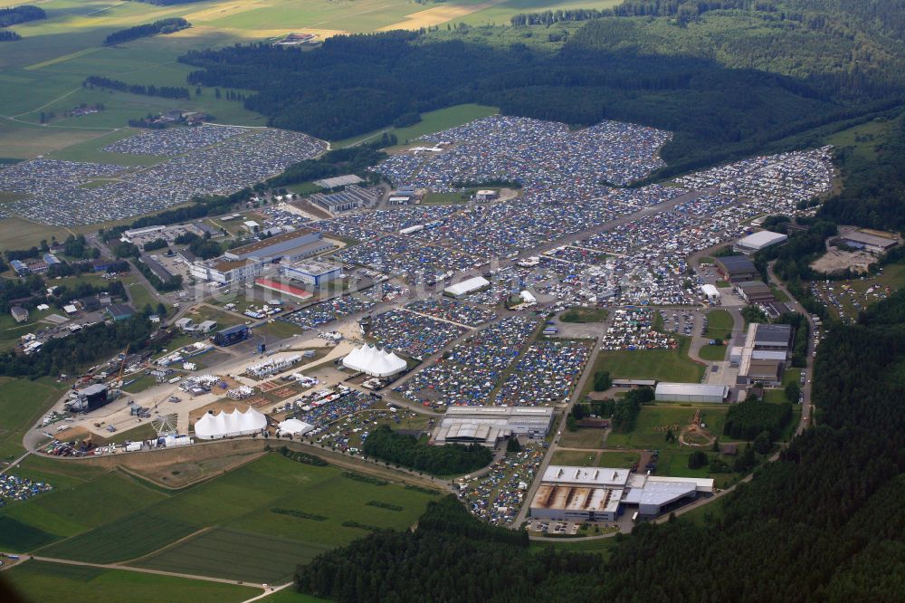 Luftbild Neuhausen ob Eck - Gelände des Southside Musik- Festival in Neuhausen ob Eck im Bundesland Baden-Württemberg, Deutschland