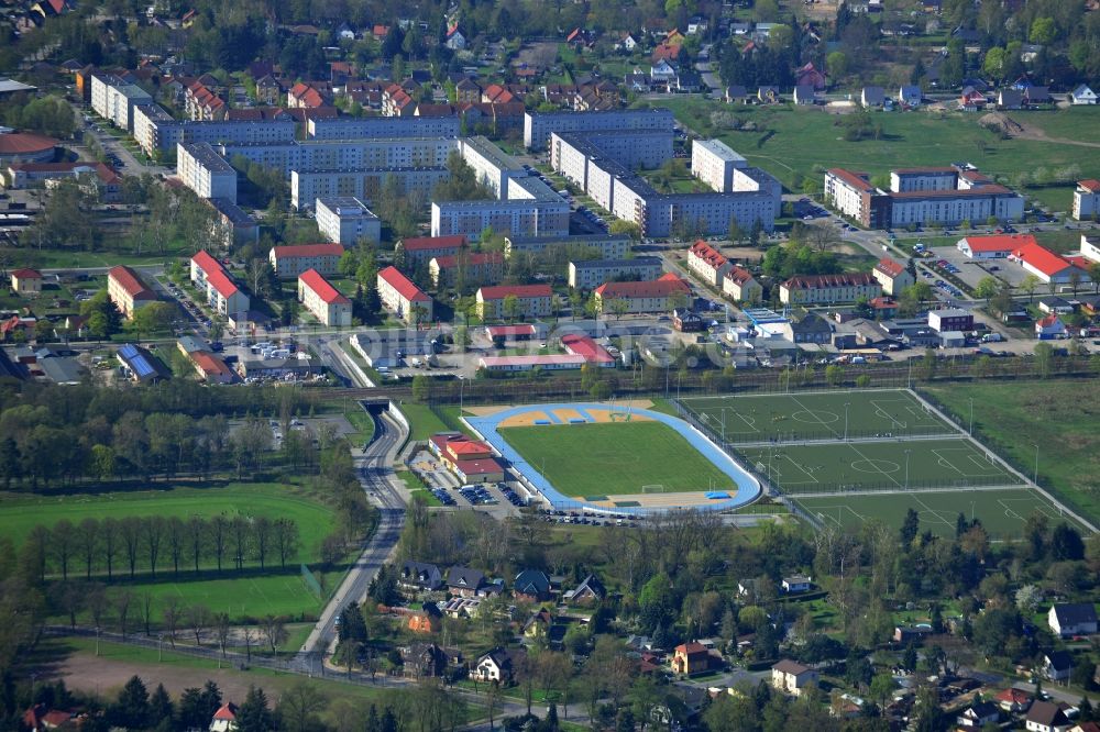 Falkensee aus der Vogelperspektive: Gelände des Sportpark Rosenstraße in Falkensee im Bundesland Brandenburg