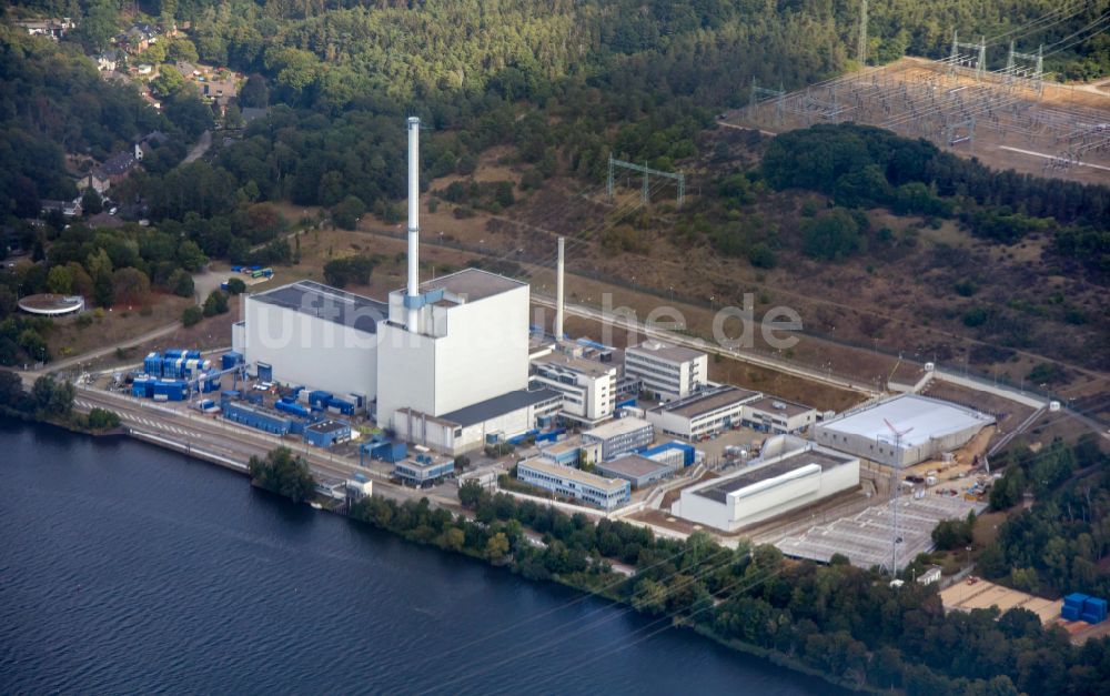 Luftbild Geesthacht - Gelände des stillgelegten Kernkraftwerk Krümmel am Ufer der Elbe, direkt am Ortsteil Krümmel von Geesthacht im Bundesland Schleswig-Holstein