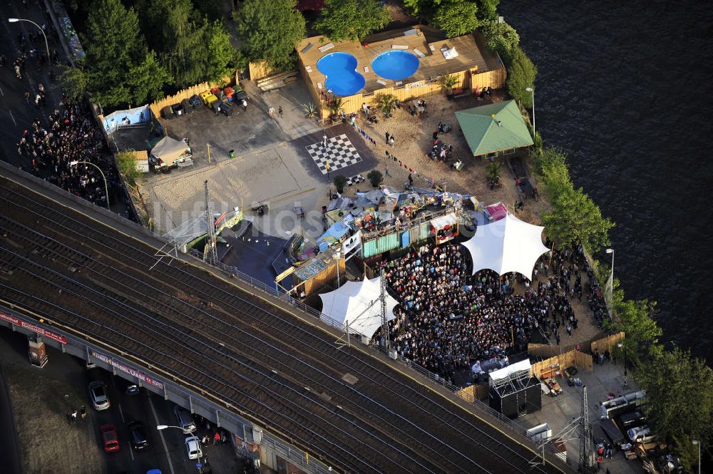 Luftbild Berlin - Gelände der Strandbar BAR25 in Berlin-Mitte