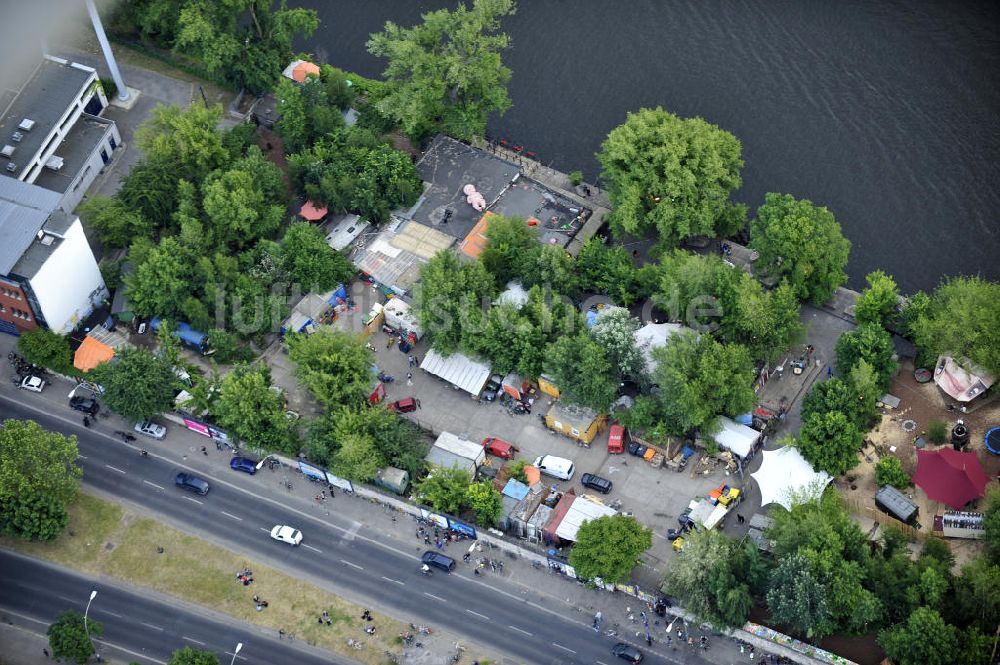 Luftbild Berlin - Gelände der Strandbar BAR25 in Berlin-Mitte