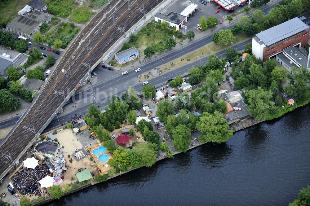 Luftbild Berlin - Gelände der Strandbar BAR25 in Berlin-Mitte