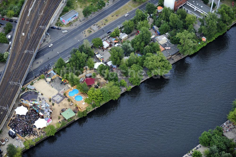 Luftaufnahme Berlin - Gelände der Strandbar BAR25 in Berlin-Mitte