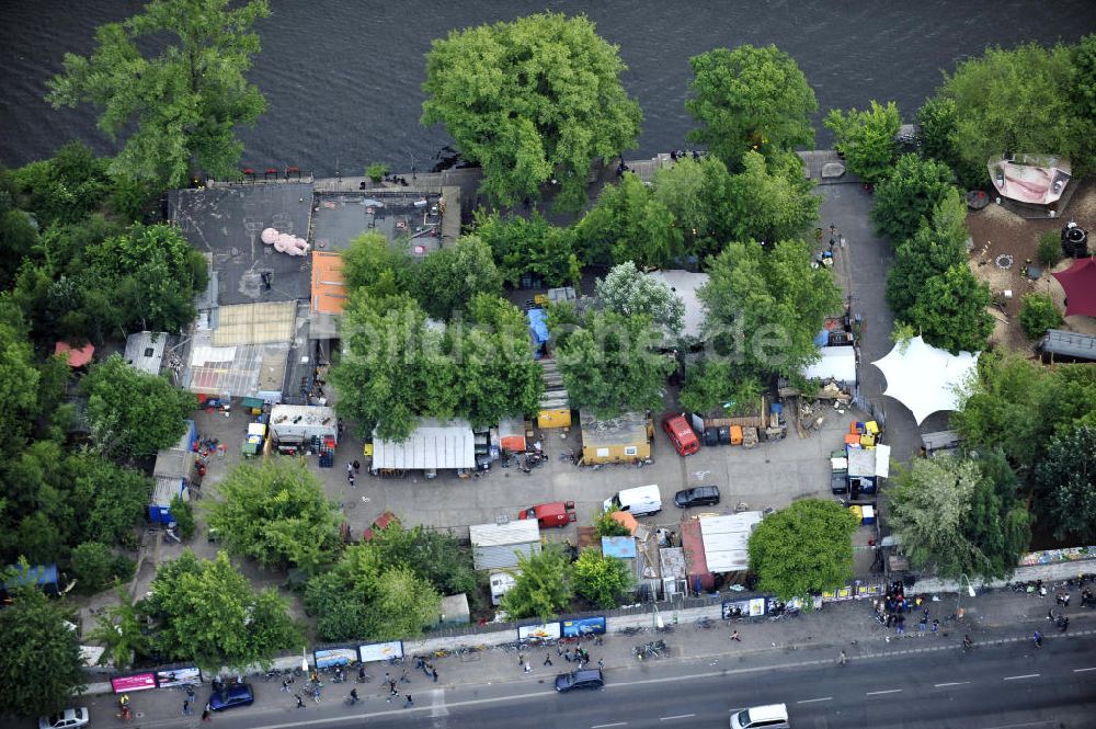 Luftaufnahme Berlin - Gelände der Strandbar BAR25 in Berlin-Mitte