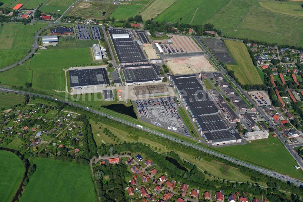 Luftaufnahme Schortens OT Roffhausen - Gelände des Technologie Centrum Nordwest ( TCN ) - ehemaligen Olympia Werke in Schortens OT Roffhausen im Bundesland Niedersachsen