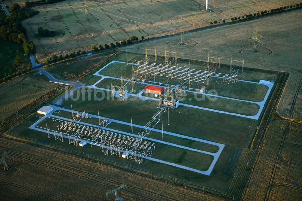 Badingen von oben - Gelände des Umspannwerkes in Badingen im Bundesland Brandenburg, Deutschland