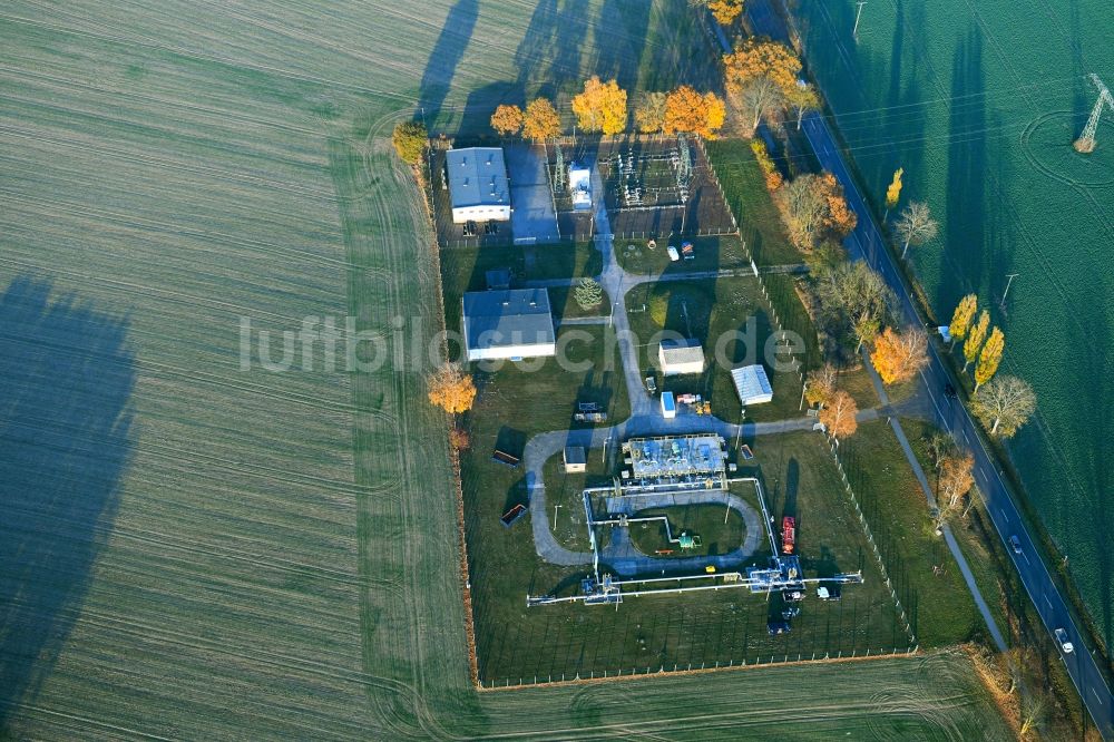 Luftaufnahme Borrentin - Gelände des Umspannwerkes in Borrentin im Bundesland Mecklenburg-Vorpommern, Deutschland