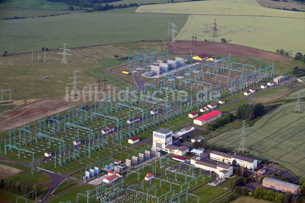 Luftbild Rokle - Gelände des Umspannwerkes CEPS a.s. Hradec in Rokle in Ustecky kraj - Aussiger Region, Tschechien