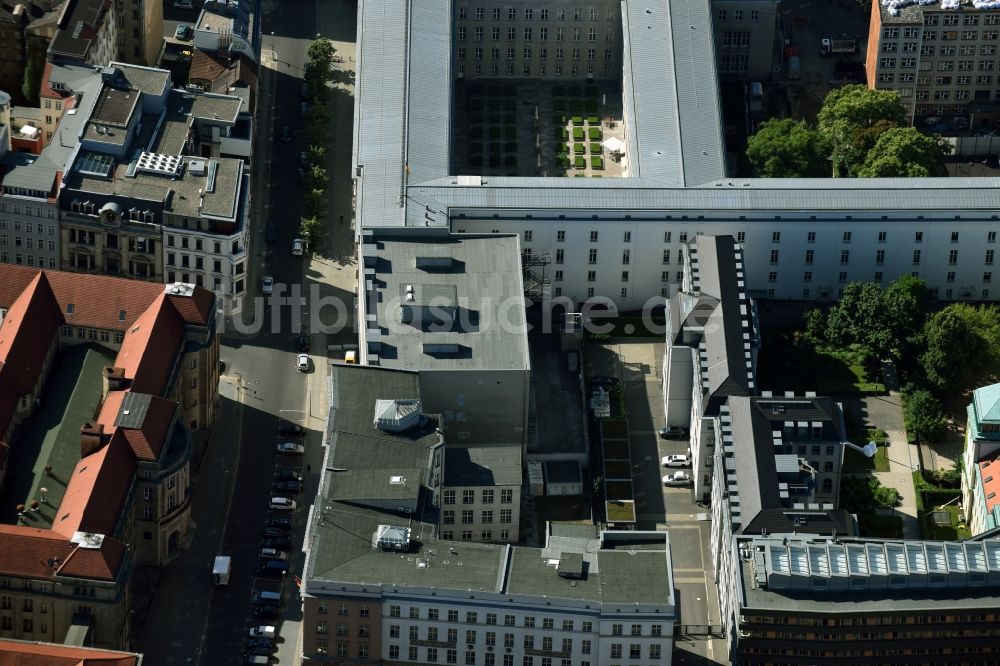 Berlin aus der Vogelperspektive: Gelände des Umspannwerkes Jägerstraße - Mauerstraße im Stadtzentrum Mitte in Berlin