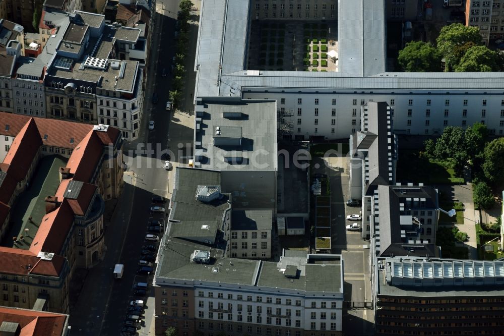 Luftbild Berlin - Gelände des Umspannwerkes Jägerstraße - Mauerstraße im Stadtzentrum Mitte in Berlin