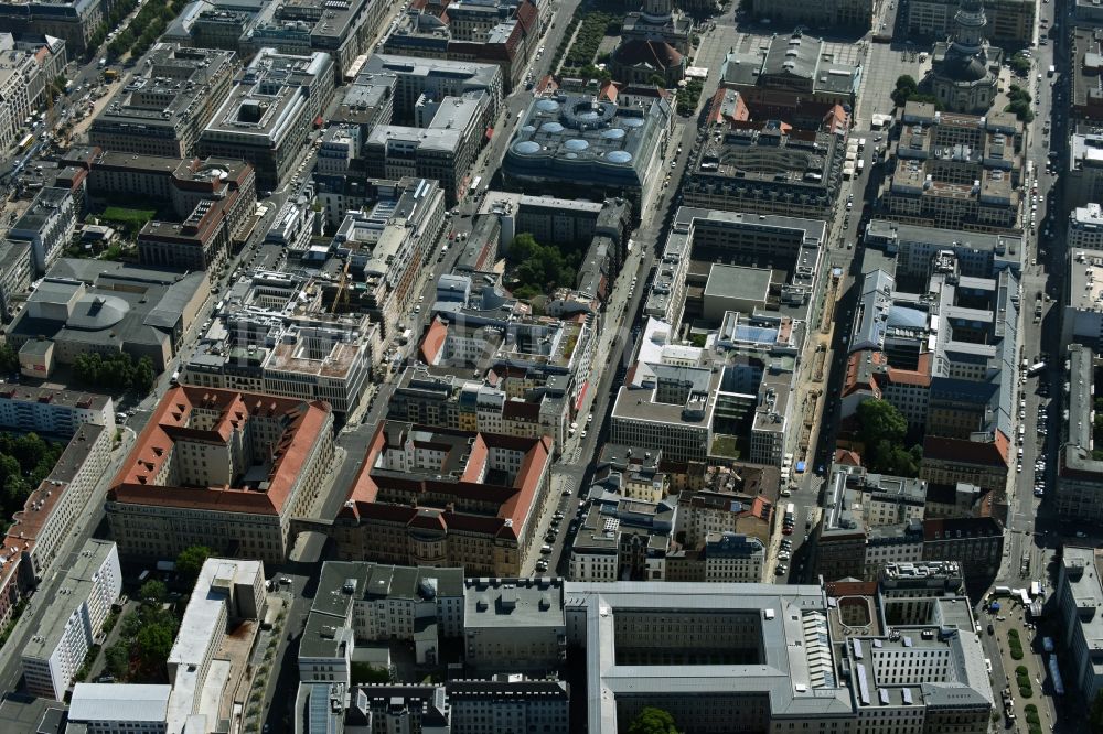 Berlin aus der Vogelperspektive: Gelände des Umspannwerkes Jägerstraße - Mauerstraße im Stadtzentrum Mitte in Berlin