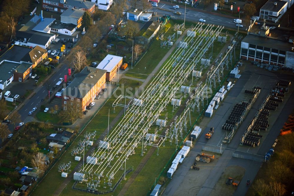 Luftaufnahme Hamburg - Gelände des Umspannwerkes im Ortsteil Jenfeld in Hamburg, Deutschland