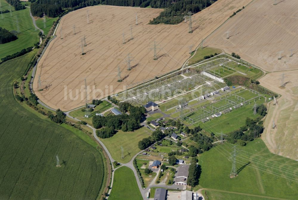 Luftaufnahme Remptendorf - Gelände des Umspannwerkes Remptendorf in Remptendorf im Bundesland Thüringen