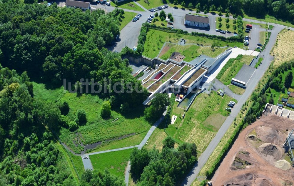 Luftaufnahme Messel - Gelände des UNESCO Welterbe Grube Messel im Bundesland Hessen