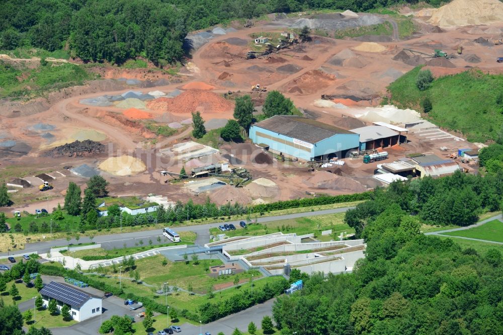 Luftaufnahme Messel - Gelände des UNESCO Welterbe Grube Messel im Bundesland Hessen