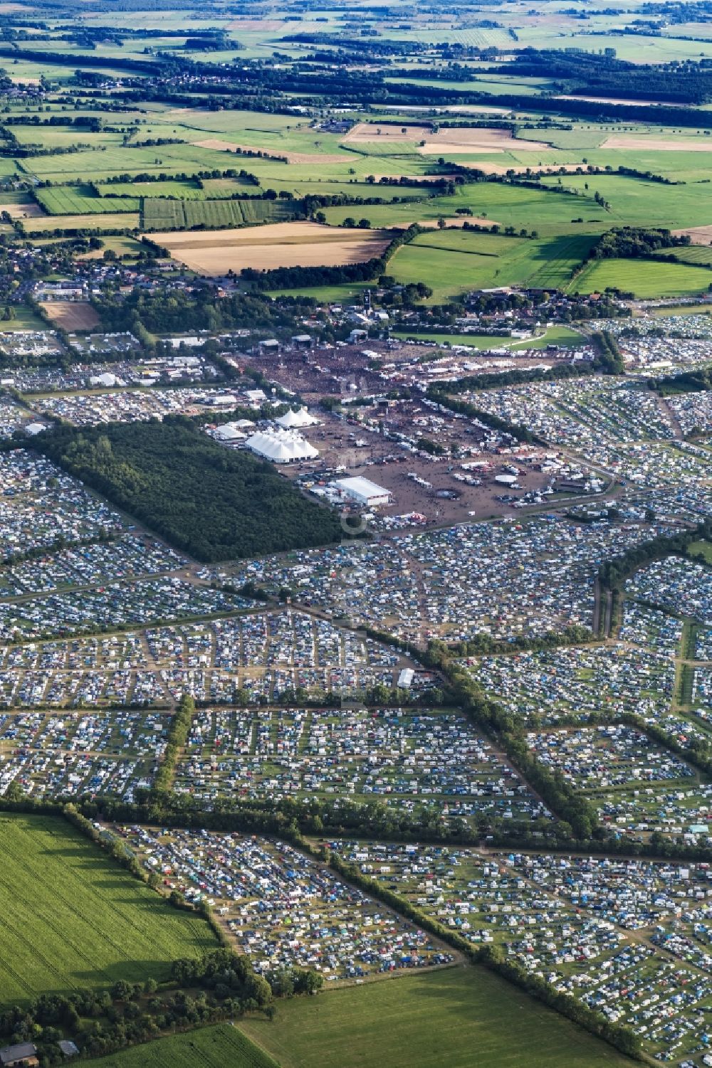 Wacken von oben - Gelände des Wacken Musik- Festival in Wacken im Bundesland Schleswig-Holstein, Deutschland